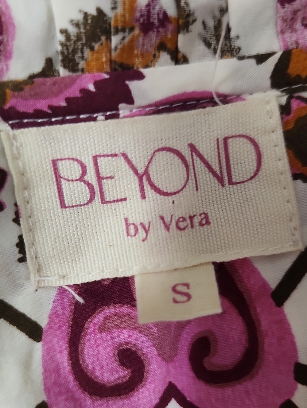 BEYOND BY VERA alice dress in tracht rose Cotton Size Small Ruffle Neck - Picture 7 of 12